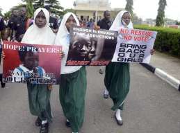 Women protest in support of the girls abducted from Chibok. © AFP Photo/Pius Utomi Ekpeipius Utomi Ekpei